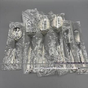 6 pcs Oneida Rogers Stainless True Rose Arbor Serving Pieces Meat Fork Spoons +